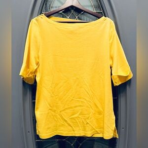Lauren Ralph Lauren Women Short Sleeve T-Shirt Size Large Yellow